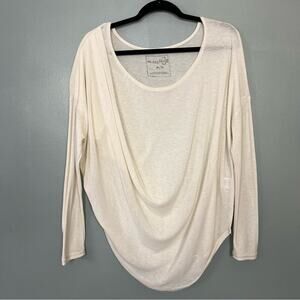 Free People We The Free Oversized Draped Sweater Lightweight Ivory Cream Size M